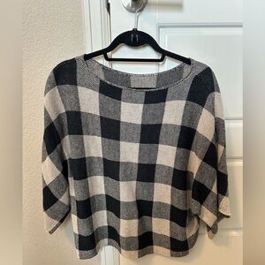 Organic Linen Plaid Sweater